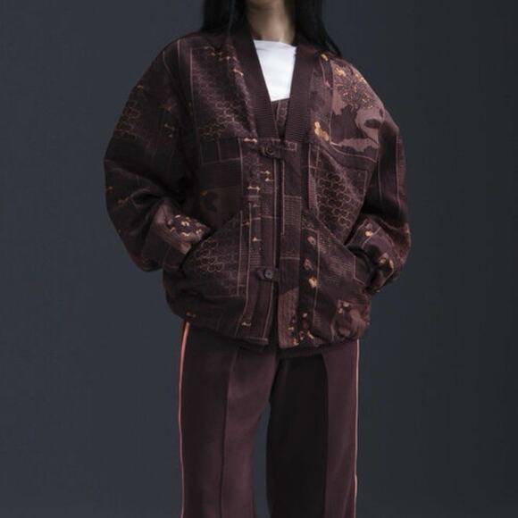 Nike Naomi Osaka Jacket Size XL Womens Jacquard Burgundy Crush Bright Crimson - Picture 2 of 16